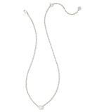 Cailin Silver Pendant Necklace in White Crystal