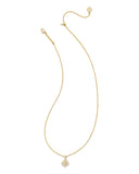 Dira Gold Crystal Short Pendant Necklace in White Crystal