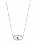 Elisa Silver Pendant Necklace in Dichroic Glass