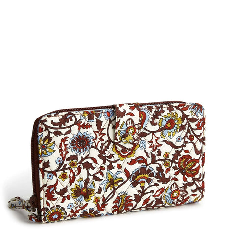 Large Tab Wallet- Marrakesh Vines Cream in Cotton Gabardine