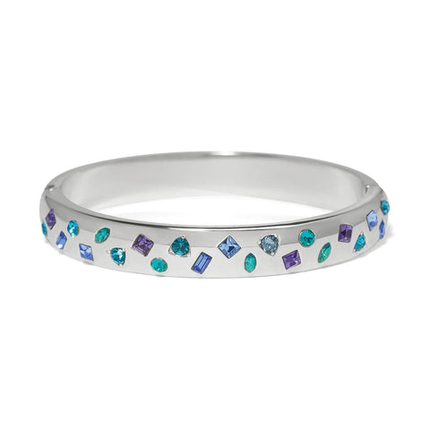 B Radiant Hinged Bangle in Silver