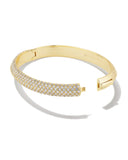 Mikki Gold Pave Bangle Bracelet in White Crystal- Medium/Large