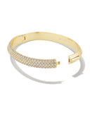 Mikki Gold Pave Bangle Bracelet in White Crystal- Small/Medium