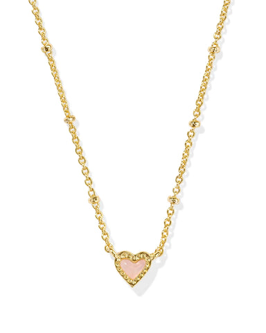 Mini Ari Heart Gold Satellite Short Pendant Necklace