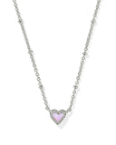 Mini Ari Heart Silver Satellite Short Pendant