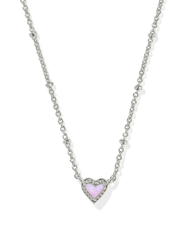 Mini Ari Heart Silver Satellite Short Pendant