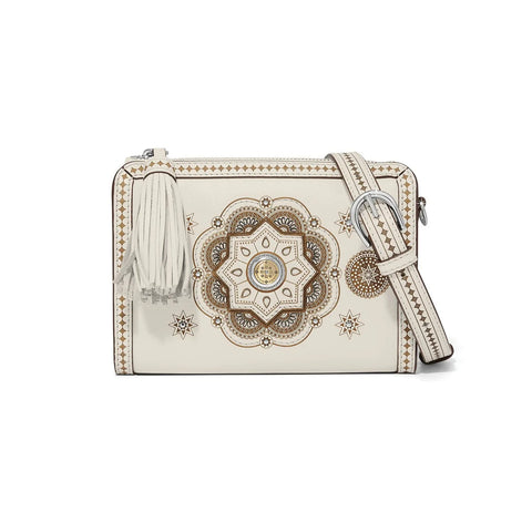 Mosaic Tassel Pouch in Shoe White