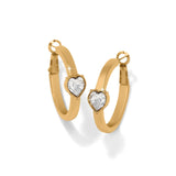 Mystery Of Love Heart Crystal Hoop Earrings