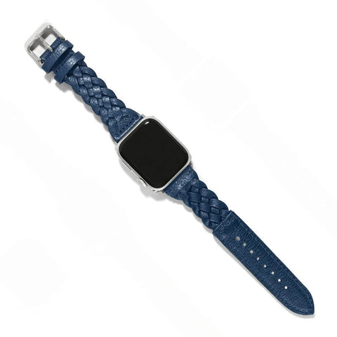 Sutton Braided Leather Watch Band- French Blue