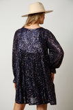 Loose Fit Tiered Sequin Dress