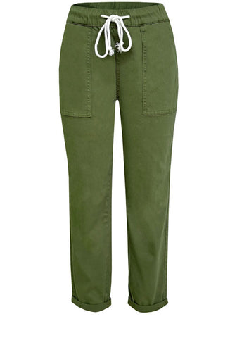 Drawstring Waist Jean in Sage Green