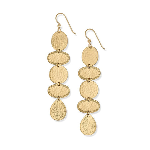 Palm Canyon Long French Wire Earrings in Gold