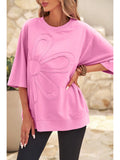 Floral Patched Half Sleeve Tunic Top