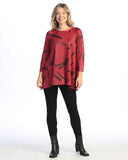 Slinky-Like Knit Round-Neck Raglan Sleeve Tunic