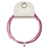 Tonal Chromacolor Miyuki Bracelet Trio - Fuchsia/Silver