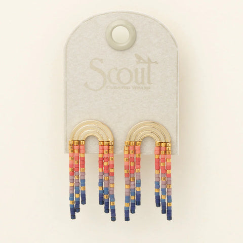 Chromacolor Miyuki Rainbow Fringe Earring - Multi/Gold