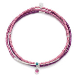 Tonal Chromacolor Miyuki Bracelet Trio - Fuchsia/Silver