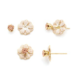 Sparkle & Shine Sm Enamel Flower Earring - Ivory/Gold