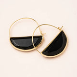 Stone Prism Hoop - Black Spinel/Gol