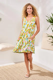 Soft Slub Knit Sleeveless V-Neck Dress
