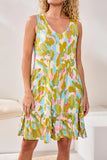 Soft Slub Knit Sleeveless V-Neck Dress