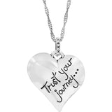 Trust Your Journey Heart Necklace in Silver-Pastel Multi