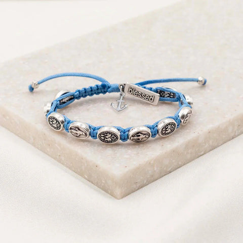 Trust the Journey Miraculous Blessing Bracelet- Light Blue