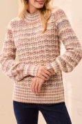 L/S CREW NK SWEATER-PANSY
