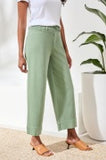 COMFORT STRETCH HIGH RISE PALAZZO PANTS-MOSS