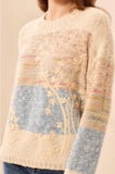 Crew Neck Sweater w/ Embroidery