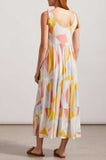 Maxi Tiered Dress with Pockets in Multi Print