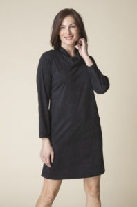 FAUX SUEDE EASY POCKET DRESS
