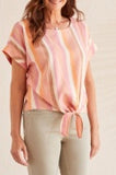KNOTTED BOAT NECK DOLMAN BLOUSE-MUTEDCLAY