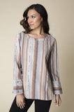 PERUVIAN STRIPE ANGLED POCKET TUNIC in Ginger