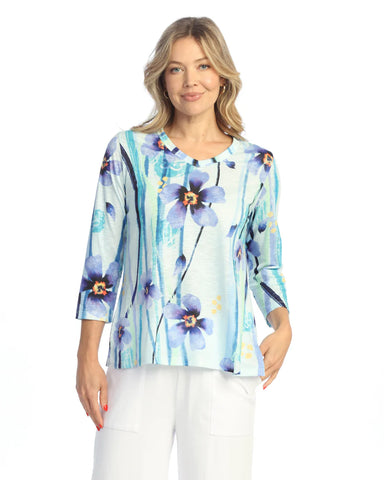 BLUEBELL V-NECK TUNIC TOP WITH TULIP HEM