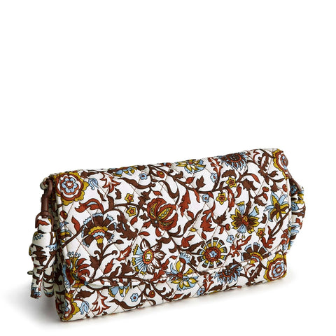 Wildwood Wallet Crossbody- Marrakesh Vines Cream in Cotton Gabardine