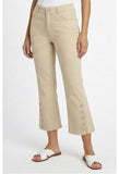 Capri Button Crop in Khaki