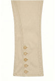 Capri Button Crop in Khaki