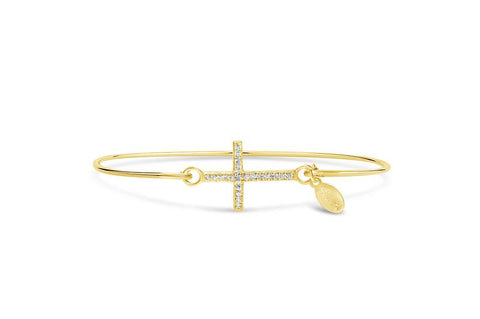 Stia Gold Pavé Icon Bracelet Cross