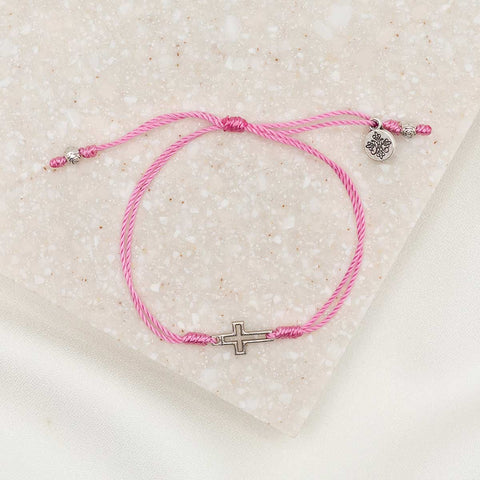 Filled by Faith Bracelet in Pink/Silver