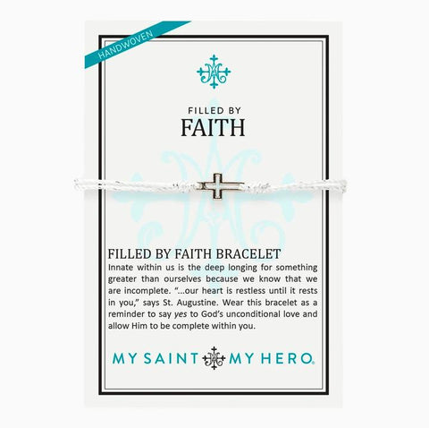 Filled by Faith Bracelet - Metallic Silver