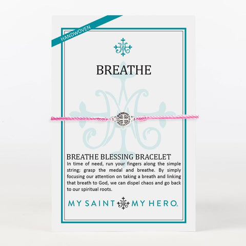Breathe Blessing Bracelet Pink/Silver