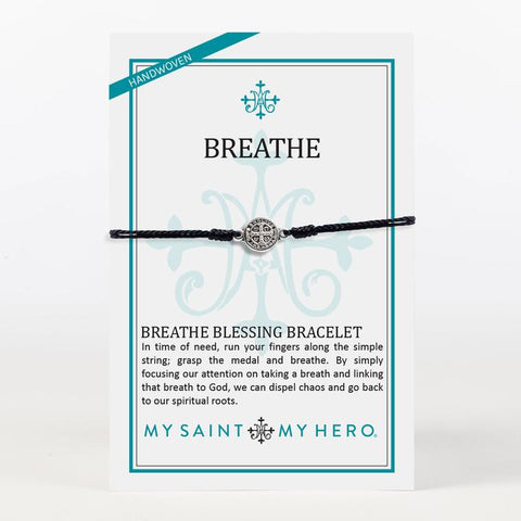 Breathe Blessing Bracelet Silver/Black