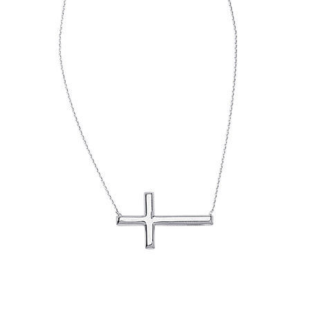 Small Sideways Cross Necklace