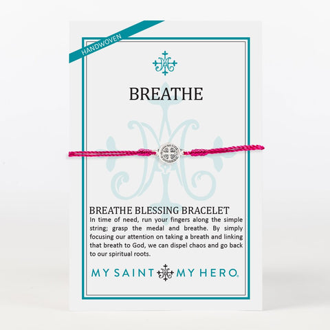 Breathe Blessing Bracelet in Merlot/Silver
