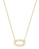 Elisa Open Frame Crystal Pendant Necklace in Gold