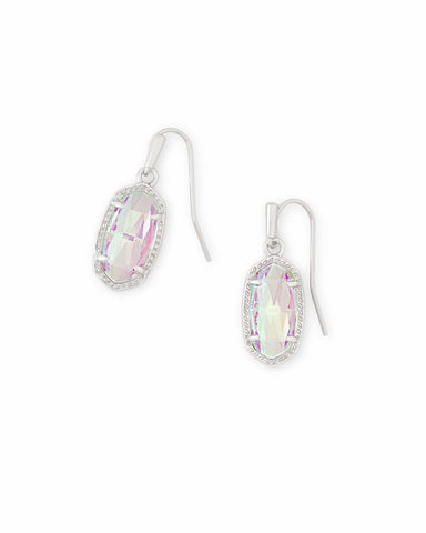 Lee Silver Drop Earrings In Dichroic Glass