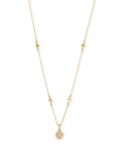 Nola Gold Pendant Necklace in Iridescent Drusy