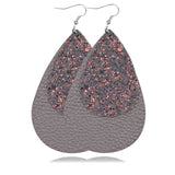 Leather Double Layers Drop Leaf Earrings