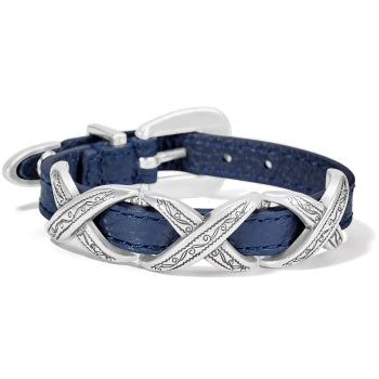 Kriss Kross Etched Bandit Bracelet in French Blue